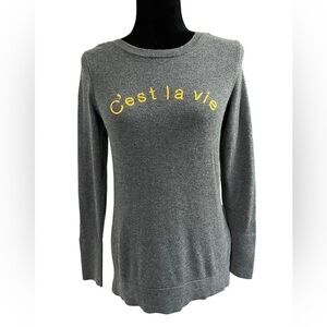 “c’est La Vie” Knit long sleeve sweater